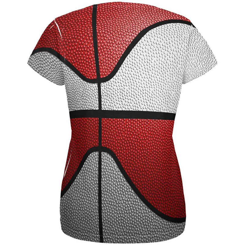 Championship Basketball White & Red All Over Womens T Shirt Women's T-Shirts Old Glory