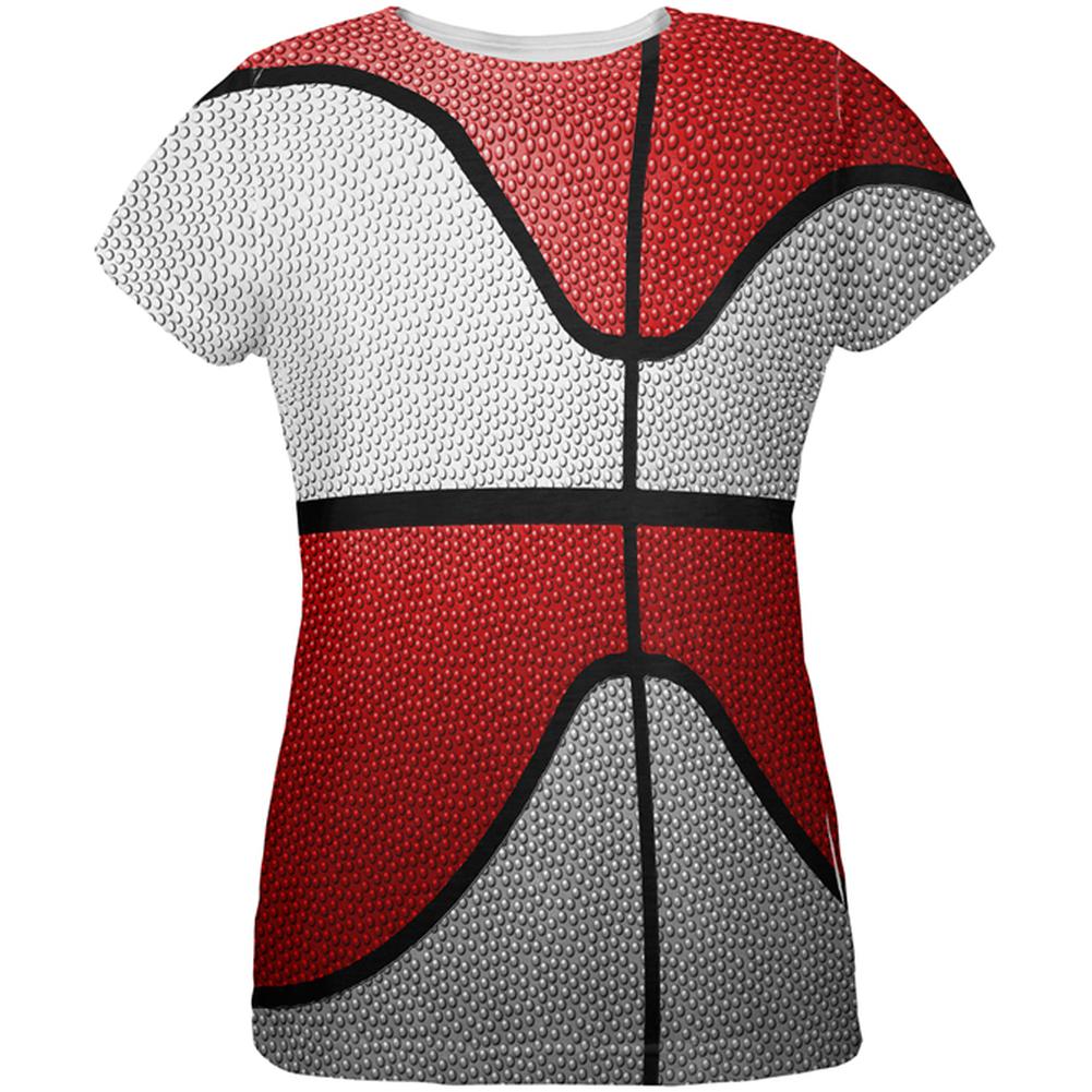 Championship Basketball White & Red All Over Womens T Shirt Women's T-Shirts Old Glory 2XL Multi