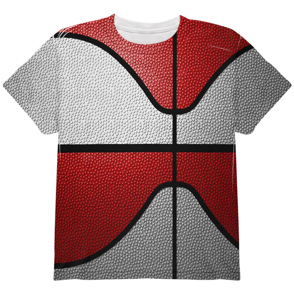 Championship Basketball White & Red All Over Youth T Shirt Youth T-Shirts Old Glory LG Multi
