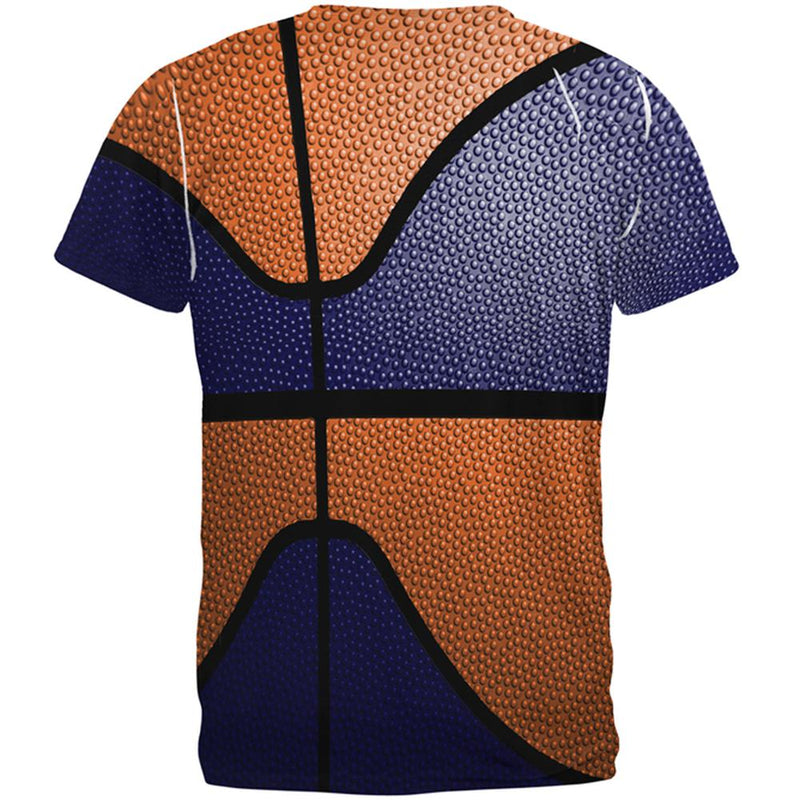 Championship Basketball Navy & Orange All Over Mens T Shirt Men's T-Shirts Old Glory
