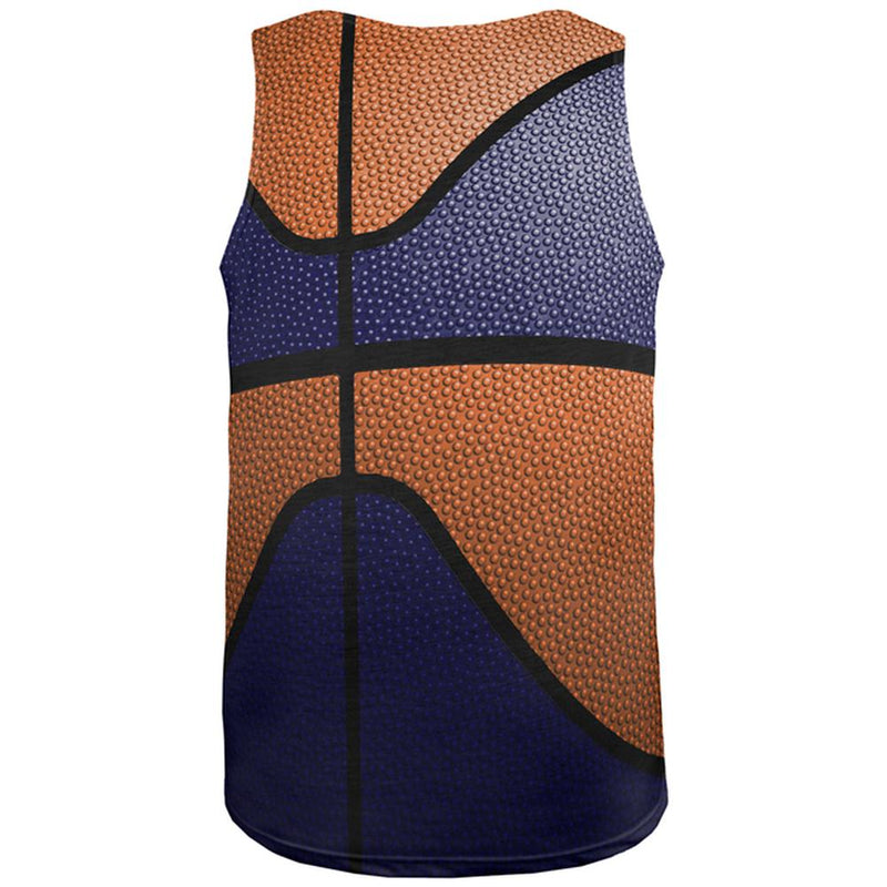 Championship Basketball Navy & Orange All Over Mens Tank Top Men's Tank Tops Old Glory