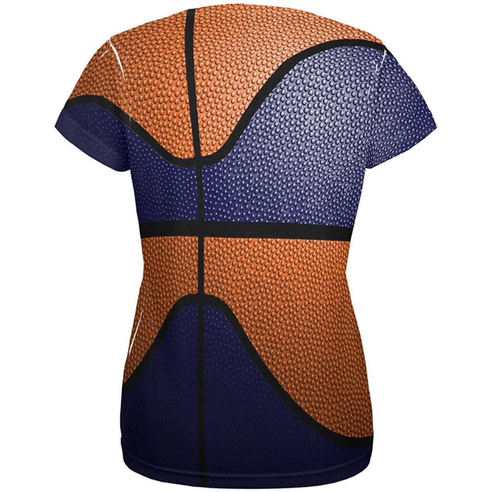 Championship Basketball Navy & Orange All Over Womens T Shirt Women's T-Shirts Old Glory