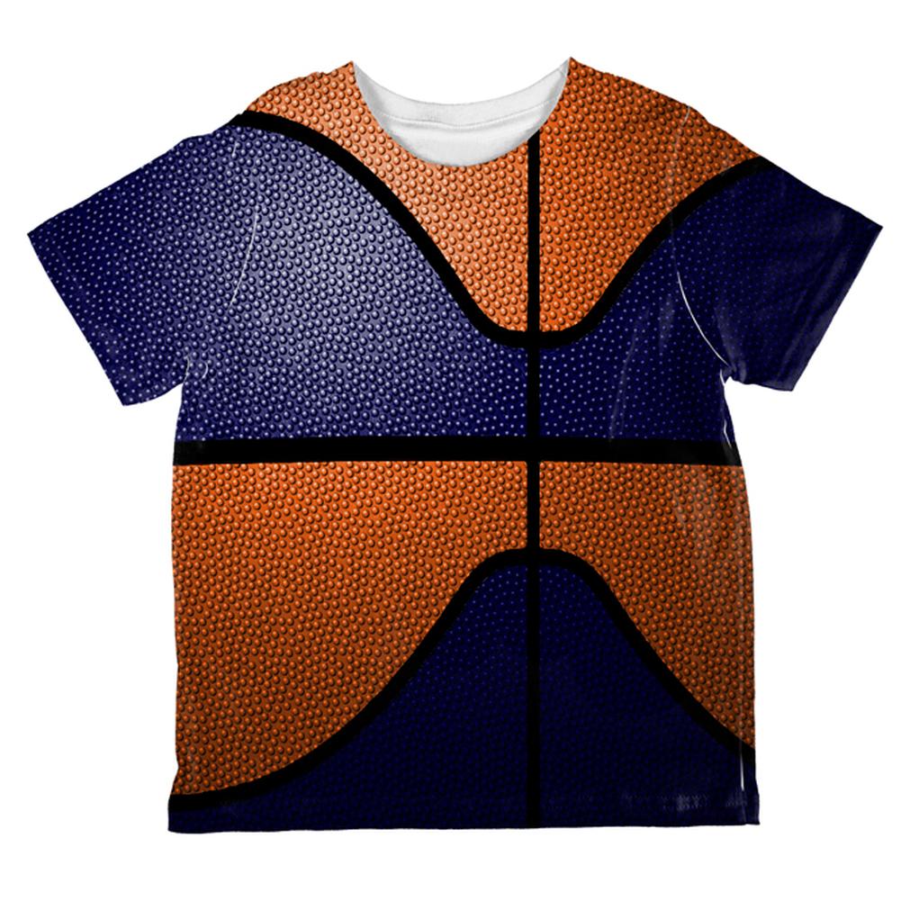 Championship Basketball Navy & Orange All Over Toddler T Shirt Toddler T-Shirts Old Glory 2T Multi