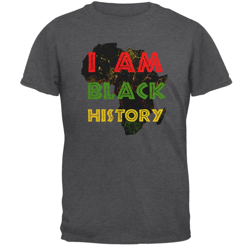 I am Black History Africa Distressed Mens T Shirt Men's T-Shirts Old Glory 2XL Dark Heather