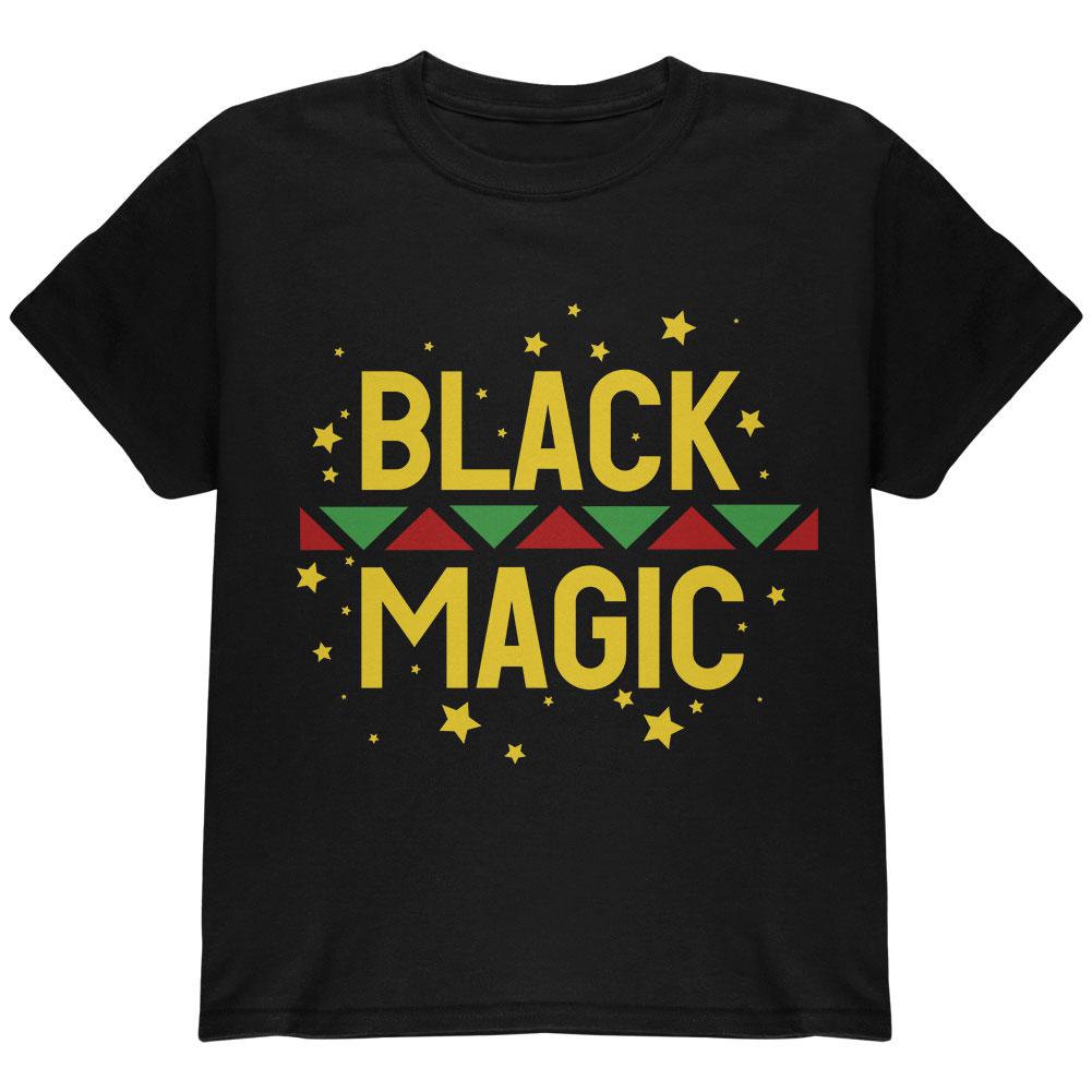 Black History Month Magic Star Pan African Youth T Shirt Youth T-Shirts Old Glory LG Black
