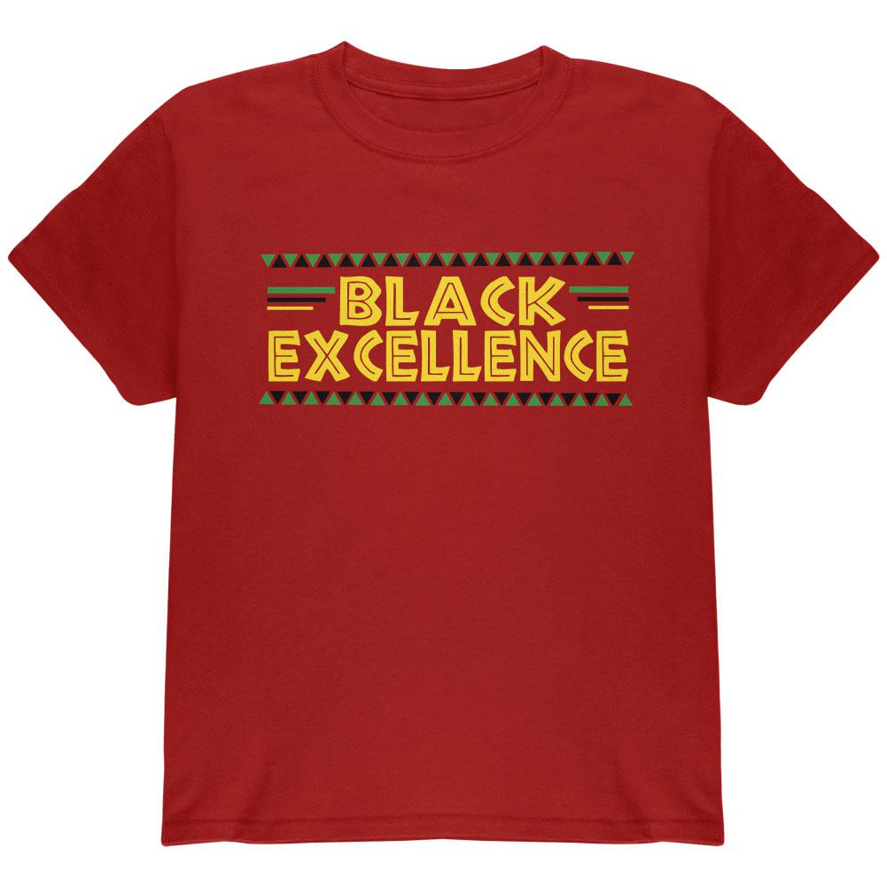 Black History Month Excellence Pan African Colors Youth T Shirt Youth T-Shirts Old Glory LG Cardinal Red