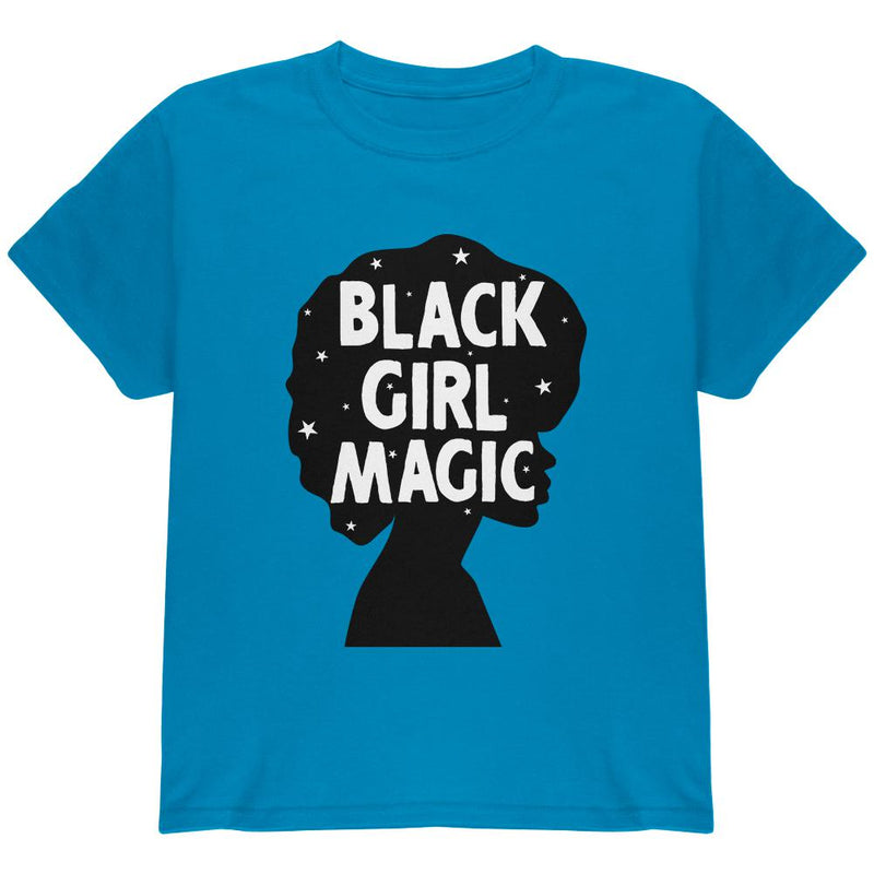 Black History Month Black Girl Magic Afro Youth T Shirt Youth T-Shirts Old Glory LG Blue