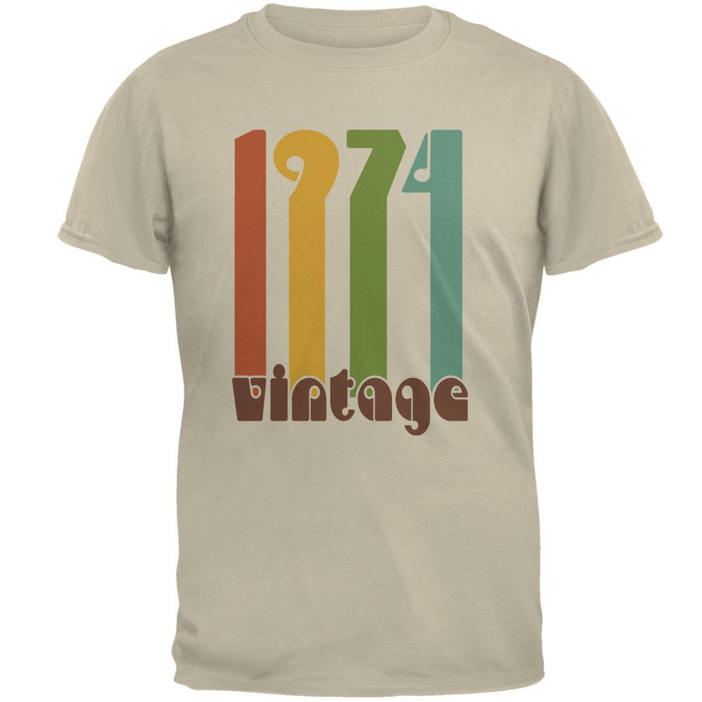 Milestone Birthday 1974 70's Color Bar Mens T Shirt Men's T-Shirts Old Glory 2XL Sand