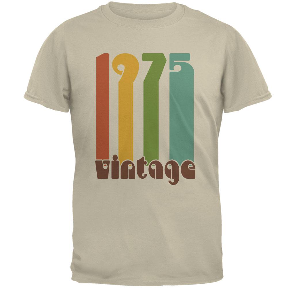 Milestone Birthday 1975 70's Color Bar Mens T Shirt Men's T-Shirts Old Glory 2XL Sand