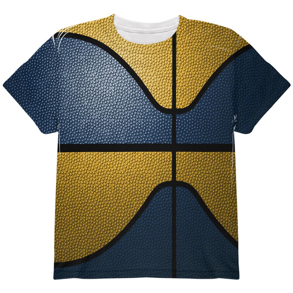 Championship Basketball Navy & Gold All Over Youth T Shirt Youth T-Shirts Old Glory LG Multi