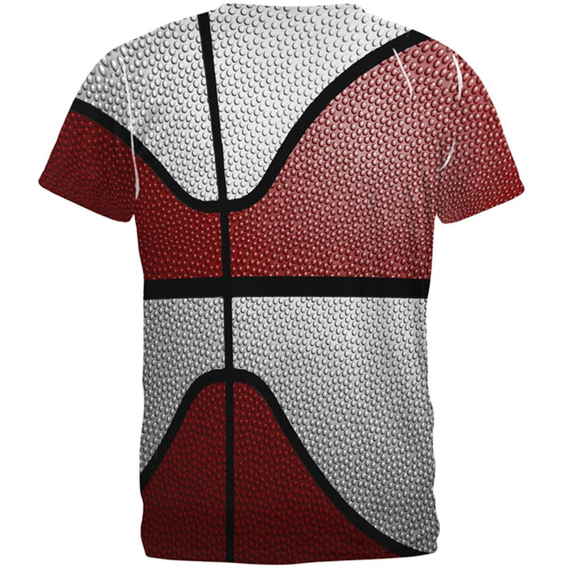 Championship Basketball Maroon & White All Over Mens T Shirt Men's T-Shirts Old Glory