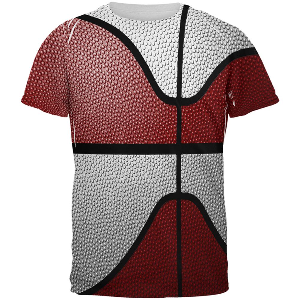 Championship Basketball Maroon & White All Over Mens T Shirt Men's T-Shirts Old Glory 2XL Multi