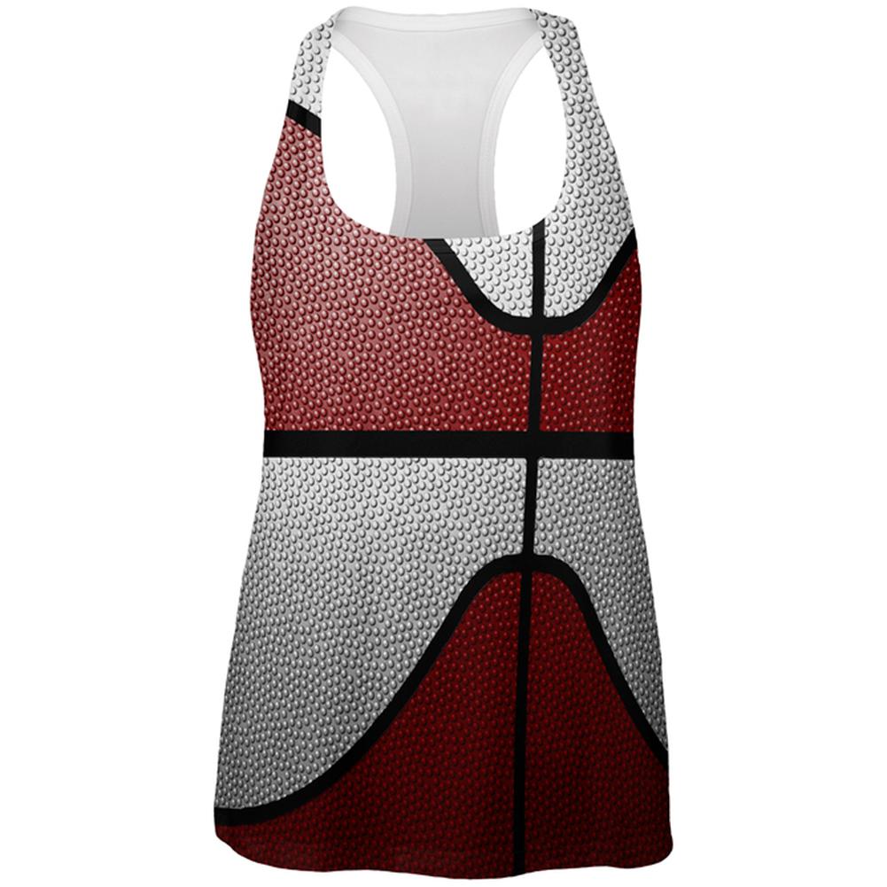 Championship Basketball Maroon & White All Over Womens Work Out Tank Top Women's Tank Tops Old Glory 2XL Multi