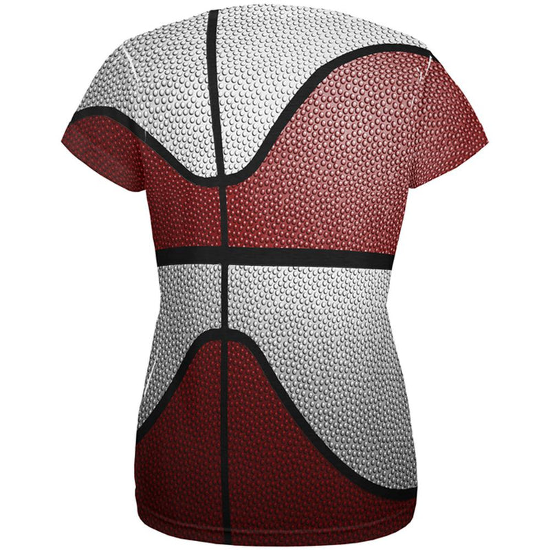 Championship Basketball Maroon & White All Over Womens T Shirt Women's T-Shirts Old Glory