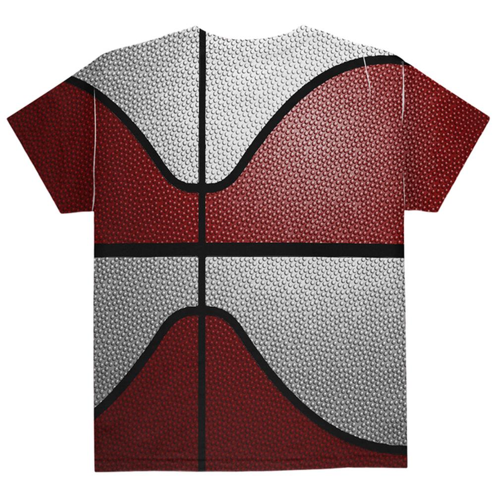Championship Basketball Maroon & White All Over Youth T Shirt Youth T-Shirts Old Glory