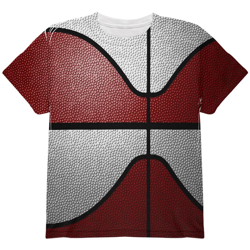 Championship Basketball Maroon & White All Over Youth T Shirt Youth T-Shirts Old Glory LG Multi