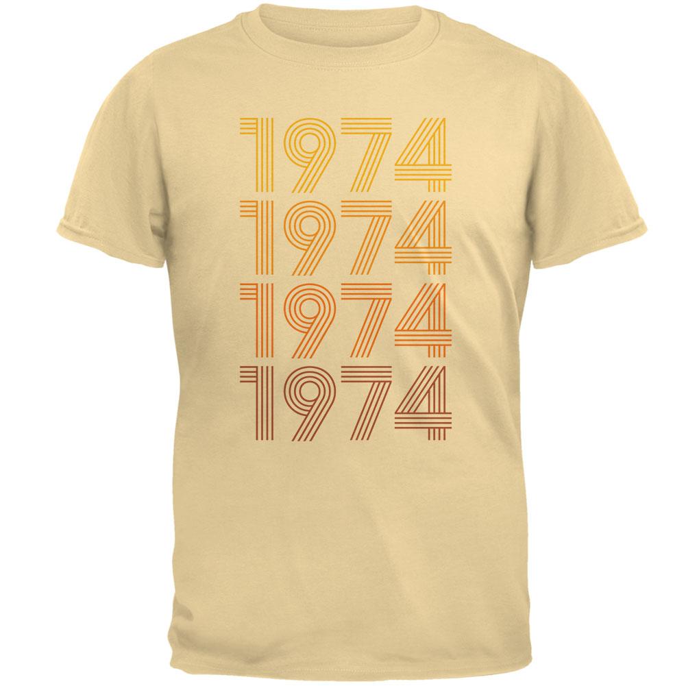 Retro Vintage Flashback Paralines Birthday 1974 Mens T Shirt Men's T-Shirts Old Glory 2XL Yellow Haze