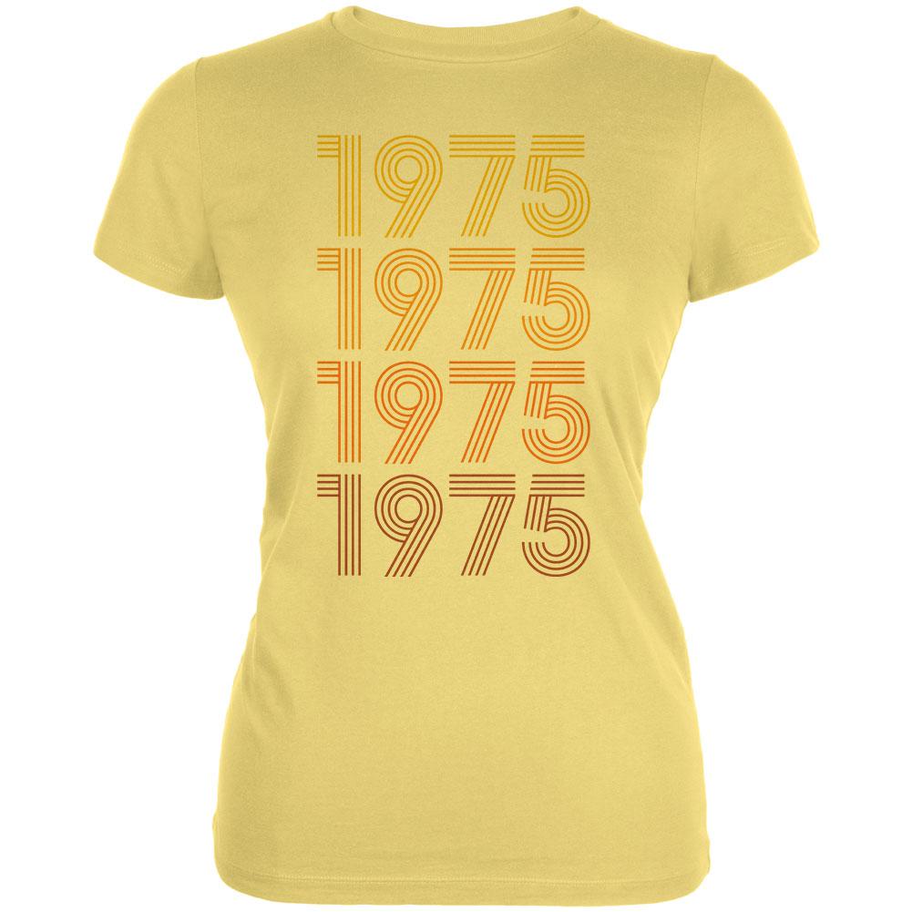 Retro Vintage Flashback Paralines Birthday 1975 Juniors Soft T Shirt Juniors T-Shirts Old Glory LG Yellow