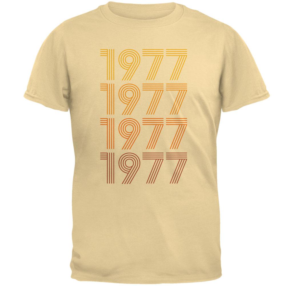 Retro Vintage Flashback Paralines Birthday 1977 Mens T Shirt Men's T-Shirts Old Glory 2XL Yellow Haze