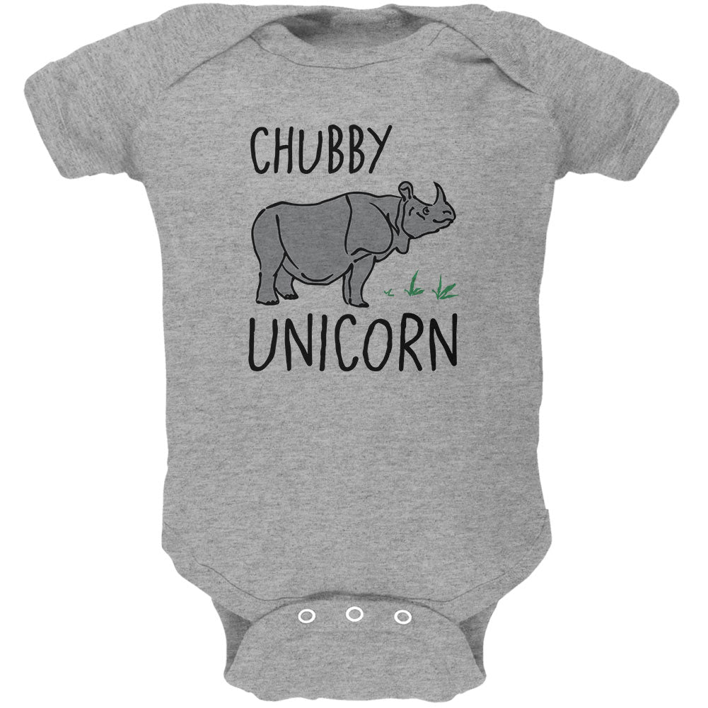 Rhino Chubby Unicorn Doodle Soft Baby One Piece Baby One Piece Old Glory 0-3M Heather