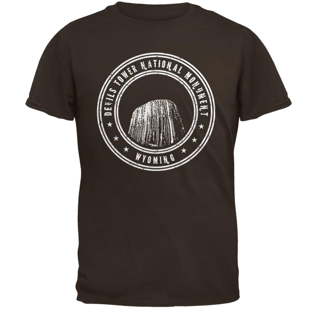 Devils Tower National Monument Mens T Shirt Men's T-Shirts Old Glory 2XL Brown
