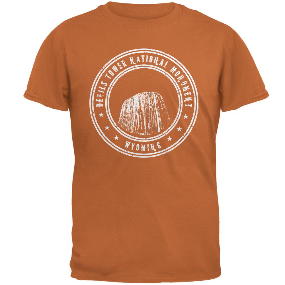 Devils Tower National Monument Mens T Shirt Men's T-Shirts Old Glory 2XL Texas Orange