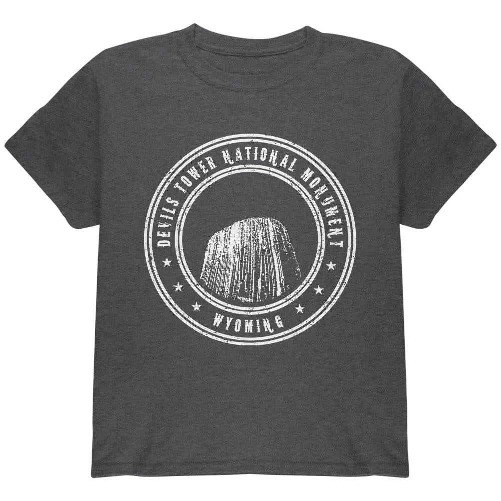 Devils Tower National Monument Youth T Shirt Youth T-Shirts Old Glory LG Dark Heather