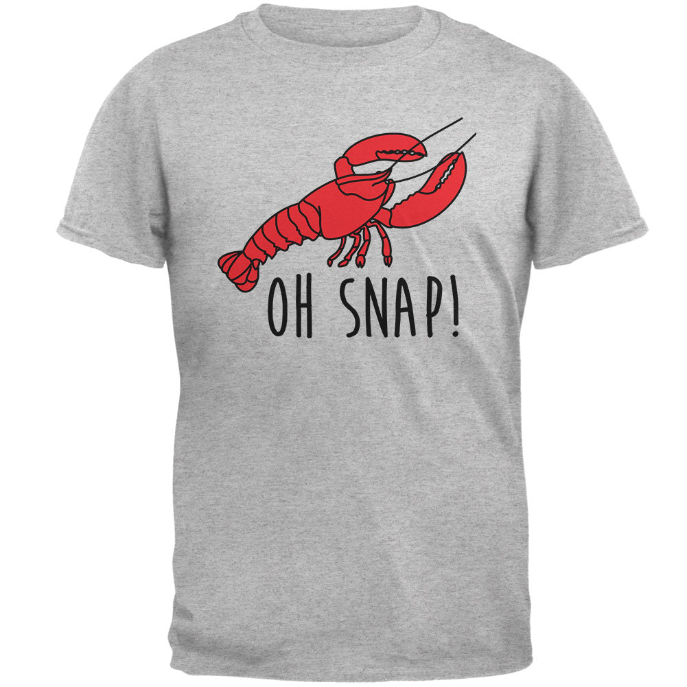 Lobster Crustacean Oh Snap Mens Soft T Shirt Men's T-Shirts Old Glory 2XL Heather Grey