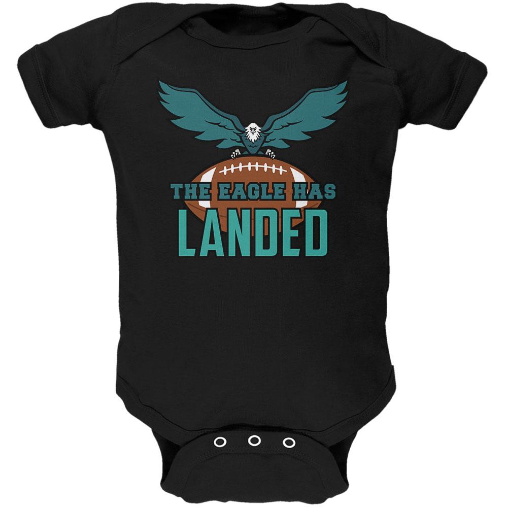 The Eagle Has Landed Football Soft Baby One Piece Baby One Piece Old Glory 0-3M Black