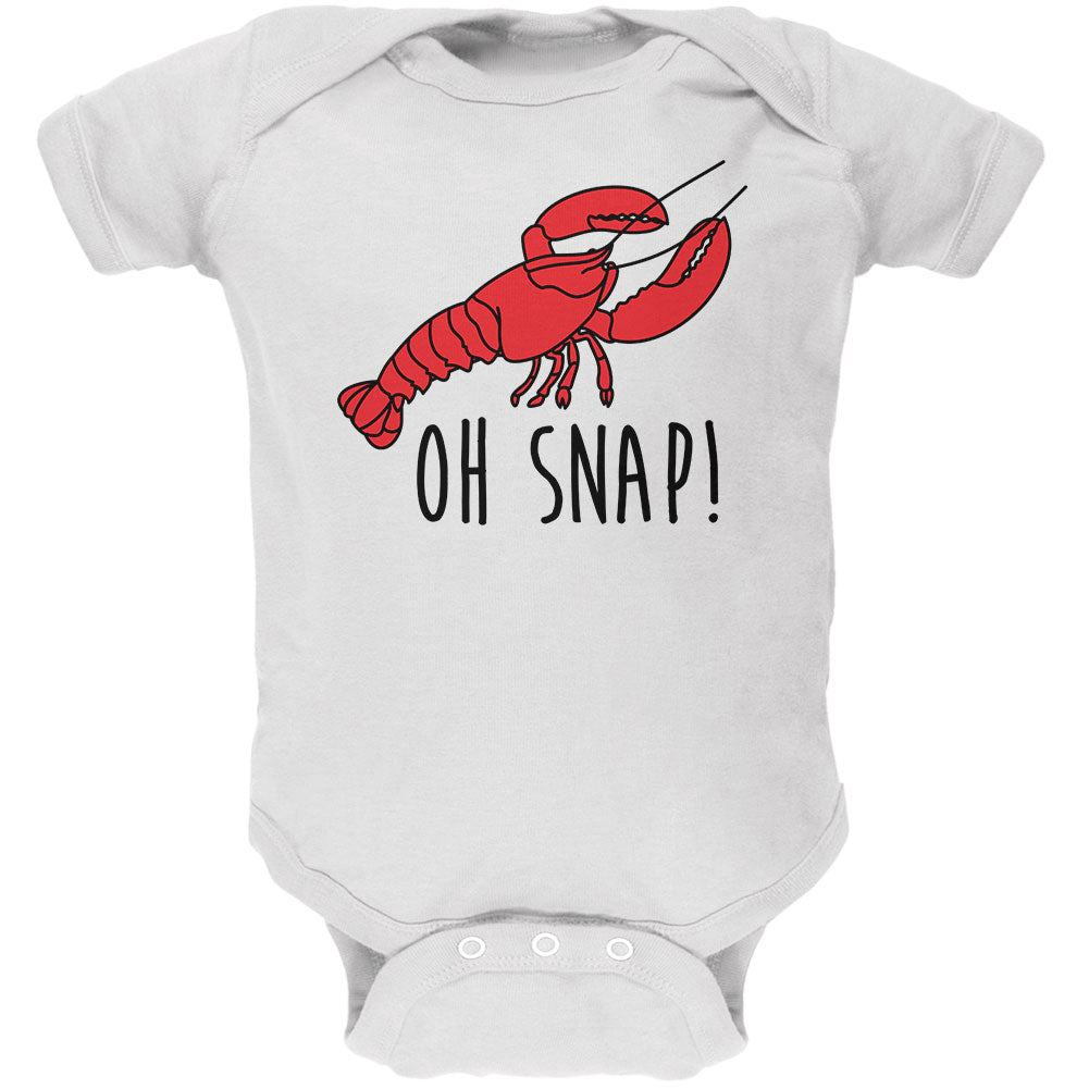 Lobster Crustacean Oh Snap Soft Baby One Piece Baby One Piece Old Glory 0-3M White