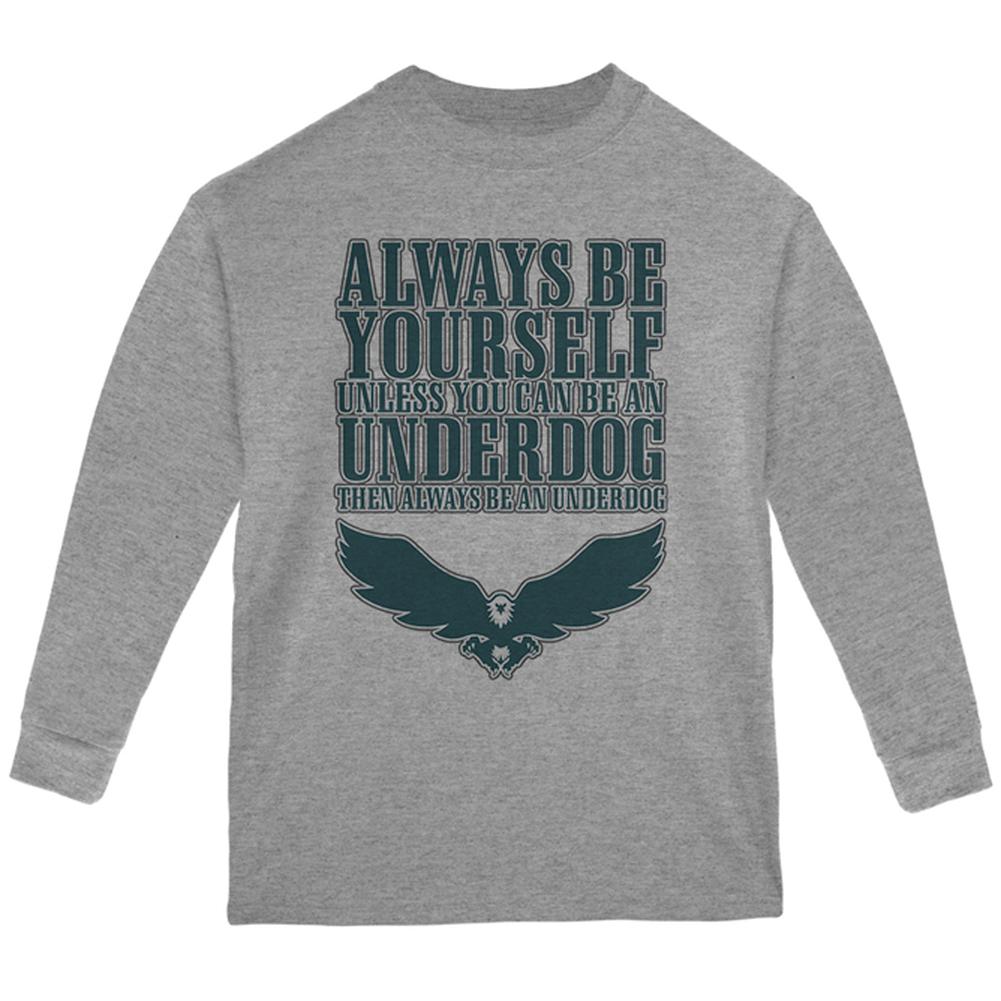 Always Be Yourself Underdog Eagle Youth Long Sleeve T Shirt Youth Long Sleeves Old Glory LG Storm Grey