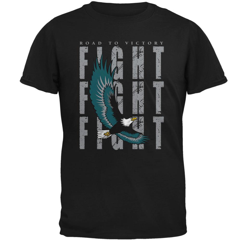 America Road To Victory Eagle Fight Mens T Shirt Men's T-Shirts Old Glory 2XL Black