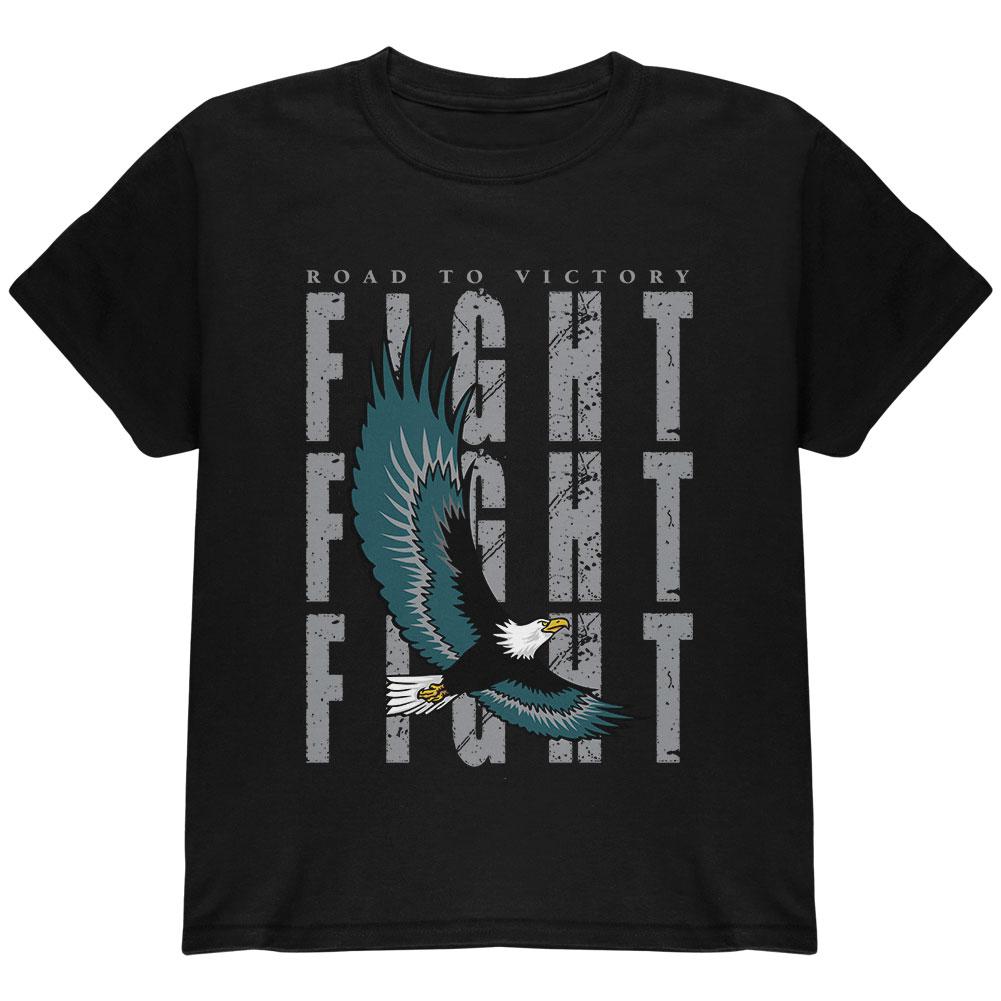 America Road To Victory Eagle Fight Youth T Shirt Youth T-Shirts Old Glory LG Black