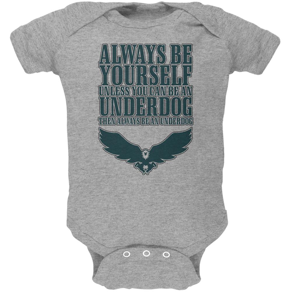 Always Be Yourself Underdog Eagle Soft Baby One Piece Baby One Piece Old Glory 0-3M Heather
