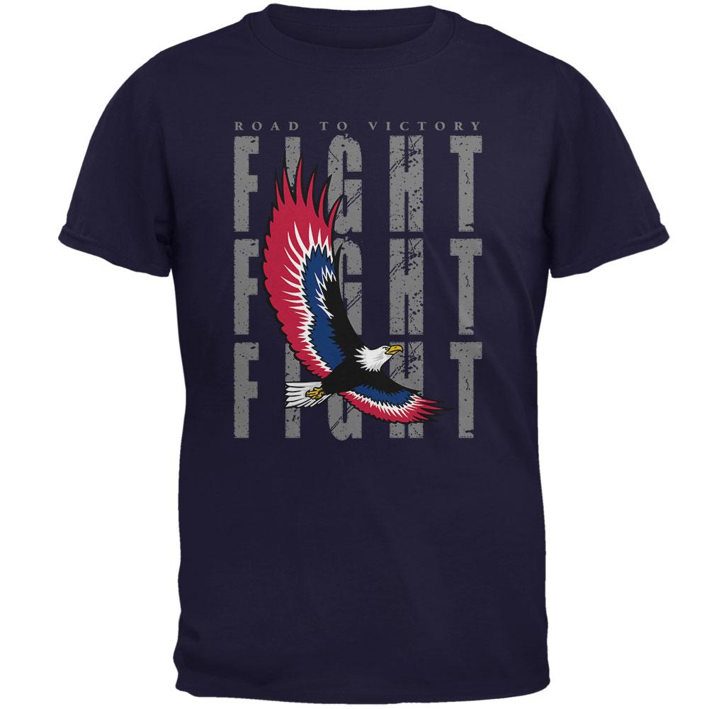 4th Of July American Road To Victory Eagle Fight Mens T Shirt Men's T-Shirts Old Glory 2XL Navy