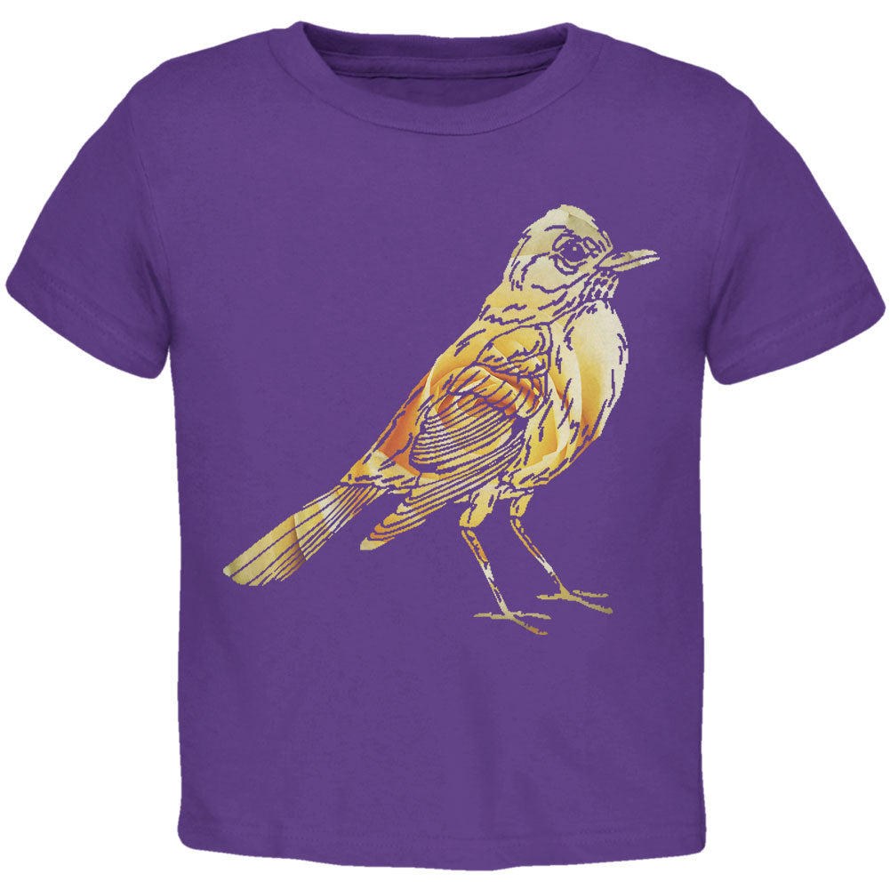 Easter Spring Flowers Robin Bird Toddler T Shirt Toddler T-Shirts Old Glory 2T Purple