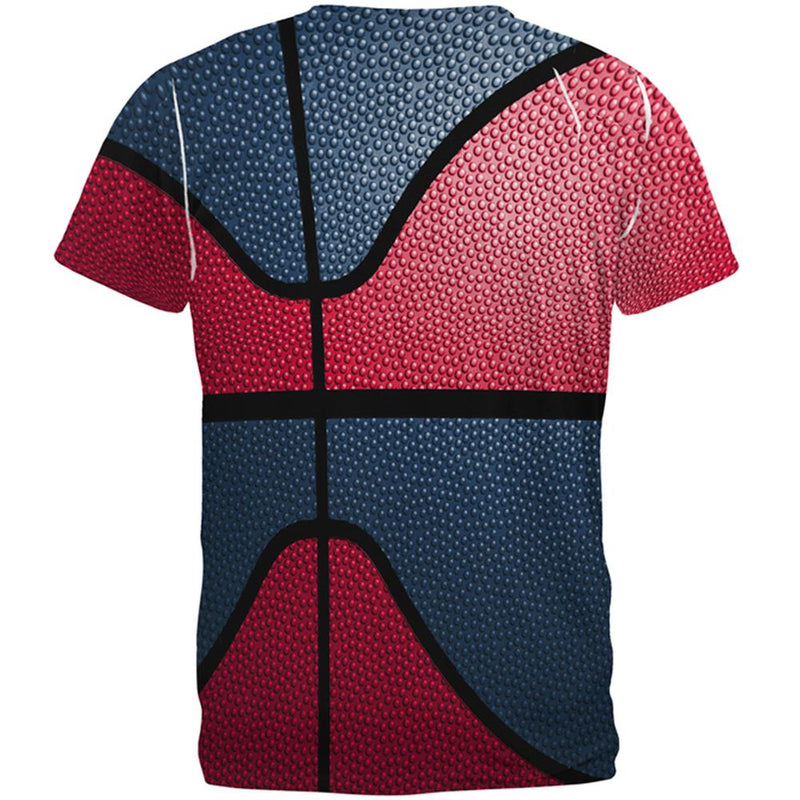 Championship Basketball Red & Navy Blue All Over Mens T Shirt Men's T-Shirts Old Glory