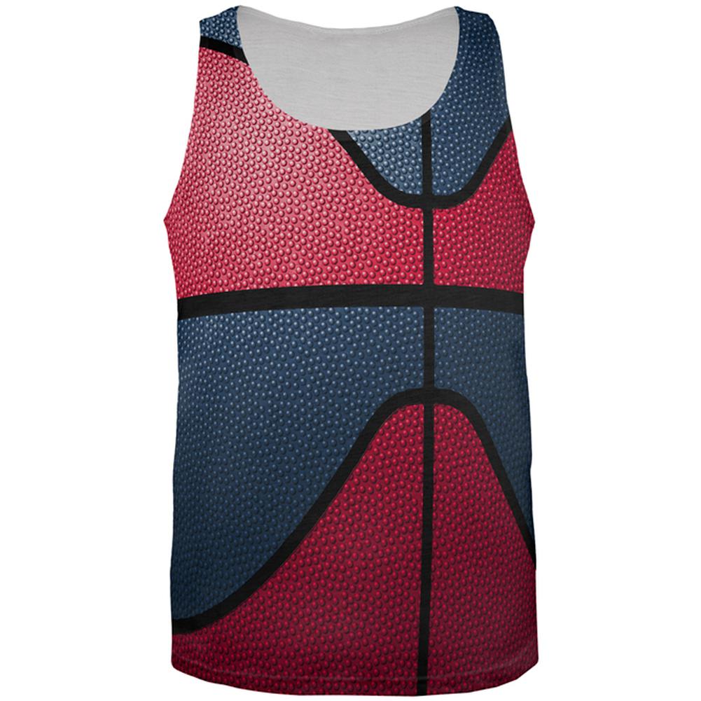 Championship Basketball Red & Navy Blue All Over Mens Tank Top Men's Tank Tops Old Glory 2XL Multi