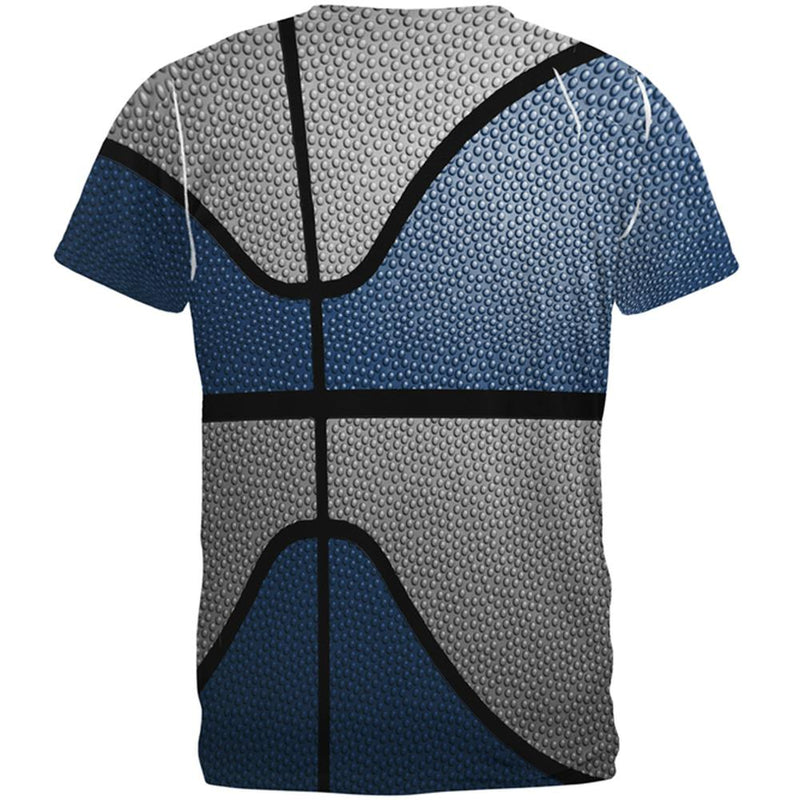 Championship Basketball Navy Blue & Grey All Over Mens T Shirt Men's T-Shirts Old Glory