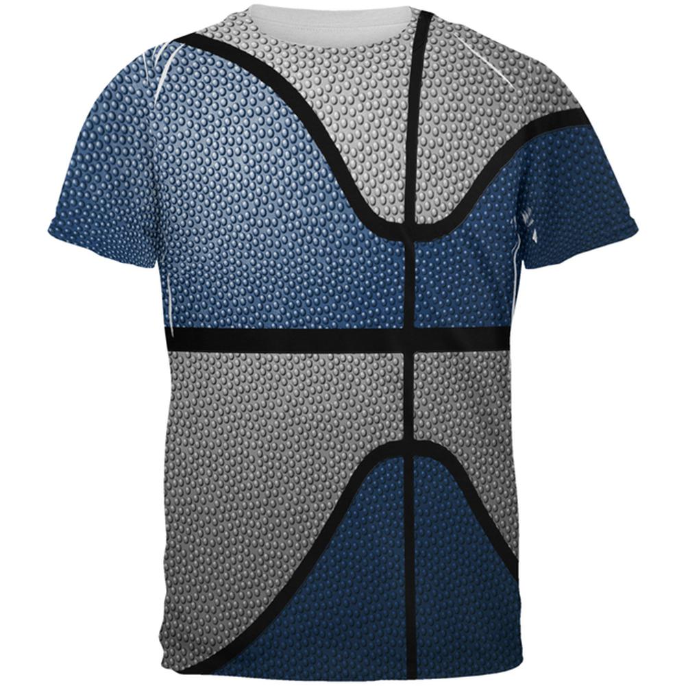 Championship Basketball Navy Blue & Grey All Over Mens T Shirt Men's T-Shirts Old Glory 2XL Multi