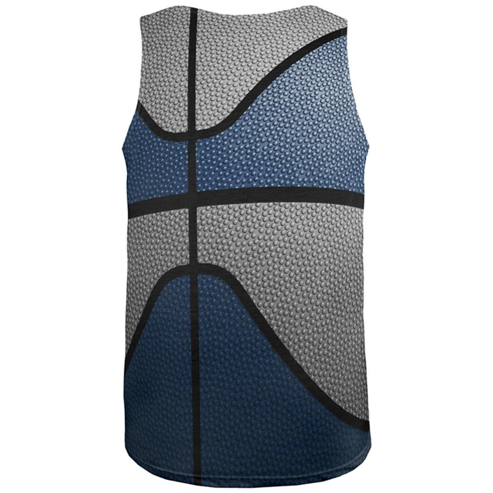 Championship Basketball Navy Blue & Grey All Over Mens Tank Top Men's Tank Tops Old Glory