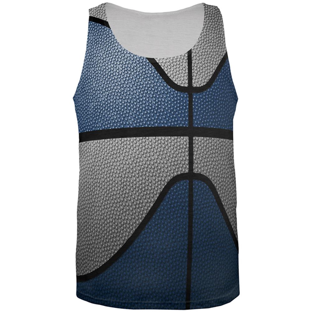 Championship Basketball Navy Blue & Grey All Over Mens Tank Top Men's Tank Tops Old Glory 2XL Multi