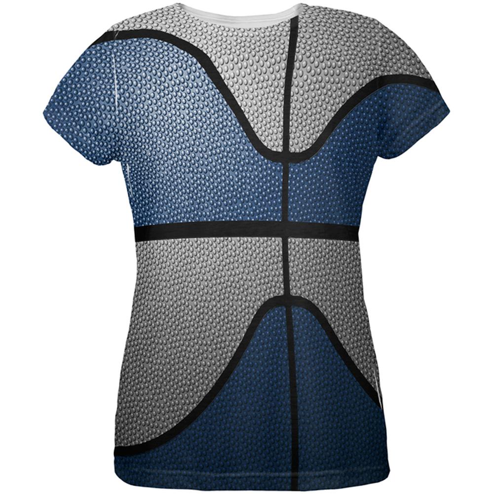 Championship Basketball Navy Blue & Grey All Over Womens T Shirt Women's T-Shirts Old Glory 2XL Multi