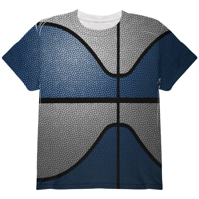 Championship Basketball Navy Blue & Grey All Over Youth T Shirt Youth T-Shirts global YLG Multi
