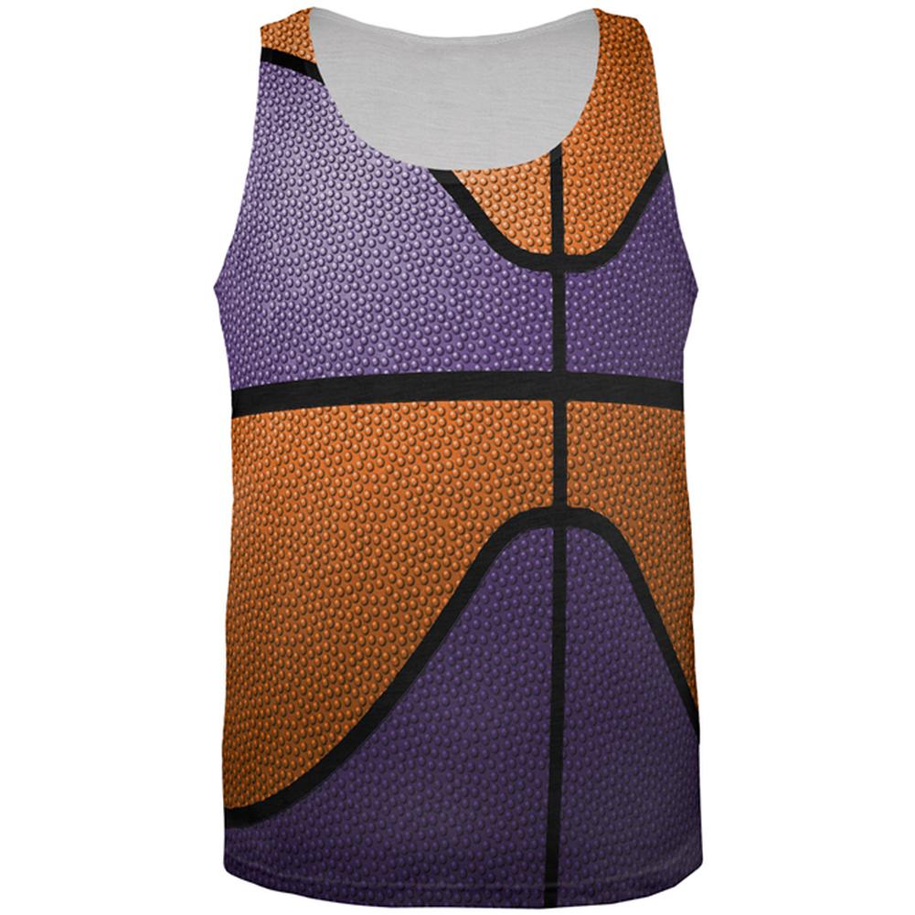Championship Basketball Orange & Purple All Over Mens Tank Top Men's Tank Tops Old Glory 2XL Multi