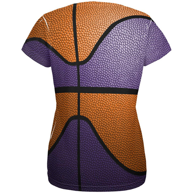 Championship Basketball Orange & Purple All Over Womens T Shirt Women's T-Shirts Old Glory
