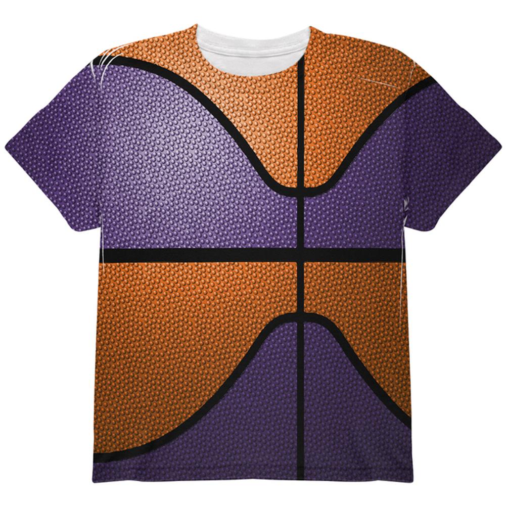 Championship Basketball Orange & Purple All Over Youth T Shirt Youth T-Shirts Old Glory LG Multi