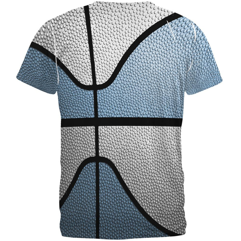 Championship Basketball Light Blue & White All Over Mens T Shirt Men's T-Shirts Old Glory