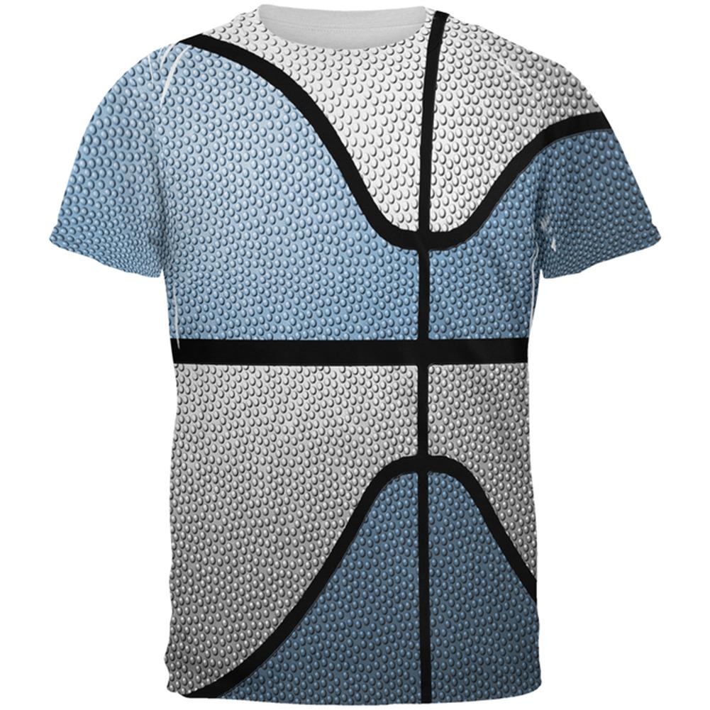 Championship Basketball Light Blue & White All Over Mens T Shirt Men's T-Shirts Old Glory 2XL Multi