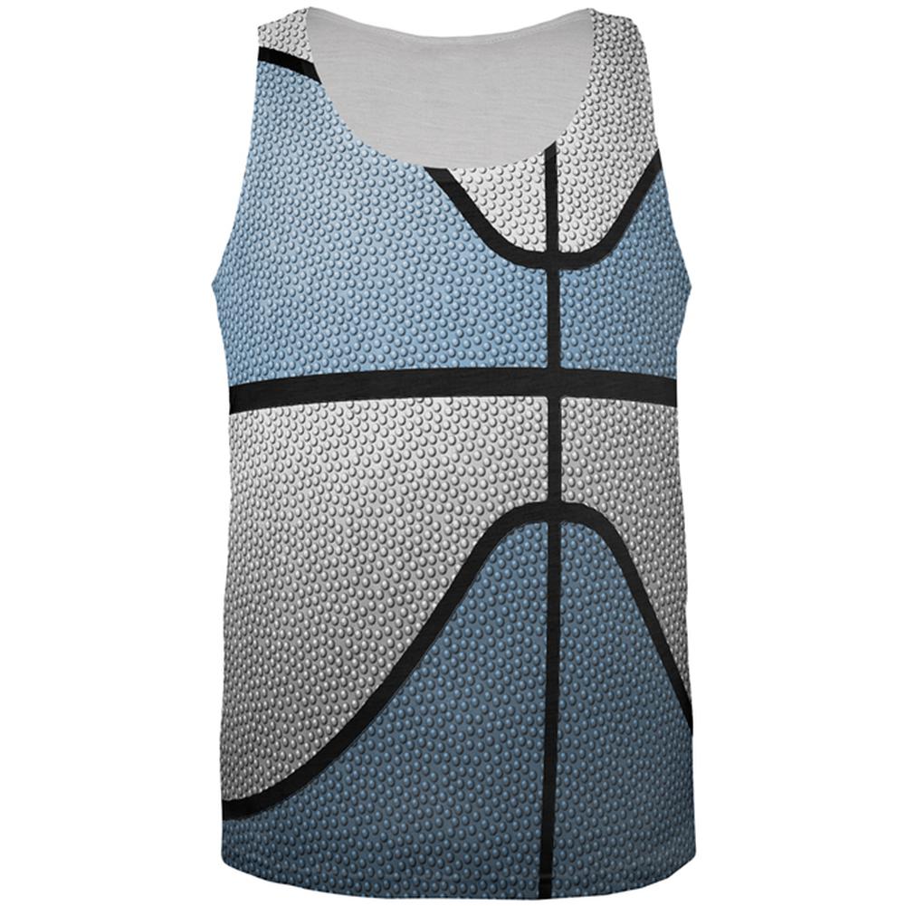 Championship Basketball Light Blue & White All Over Mens Tank Top Men's Tank Tops Old Glory 2XL Multi